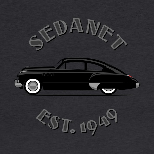 1949 Buick Super Sedanet back print by Ginger Bobby